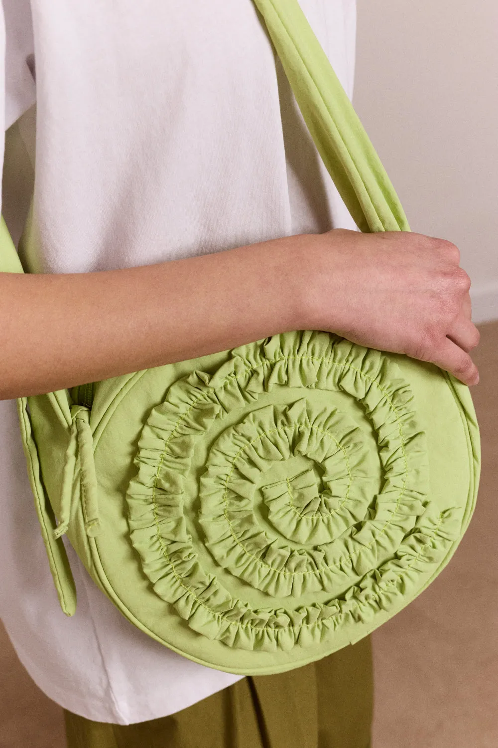 rae circle swirl bag - celery sold by Damson Madder product image thumbnail 4