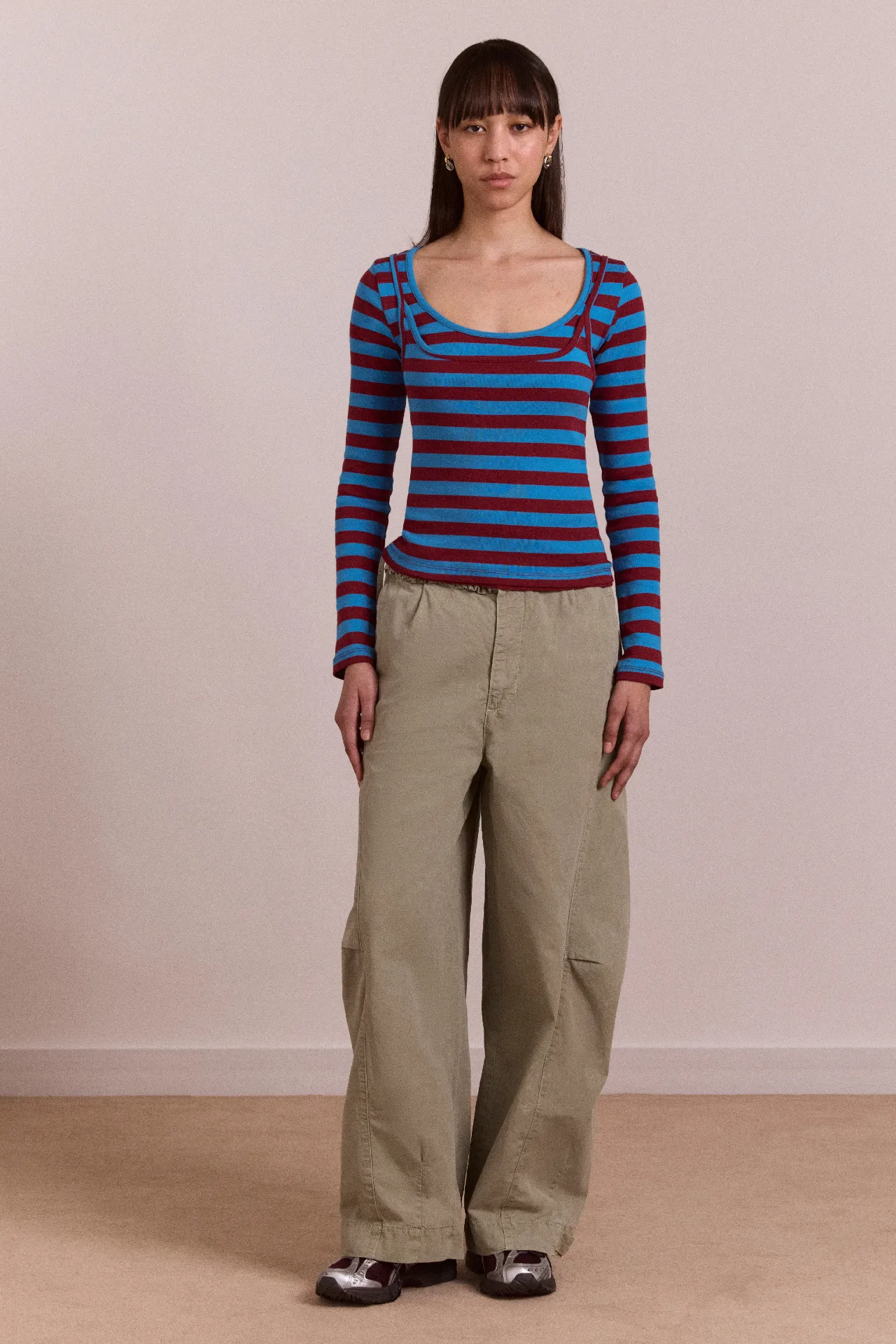Avielle Double Layer Top - Blue Stripe sold by Damson Madder product image thumbnail 3