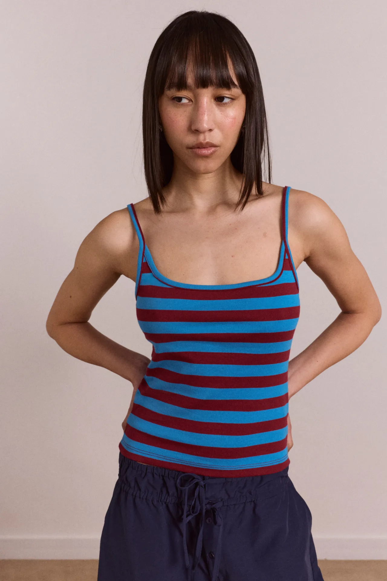 Avielle Double Layer Top - Blue Stripe sold by Damson Madder product image thumbnail 2