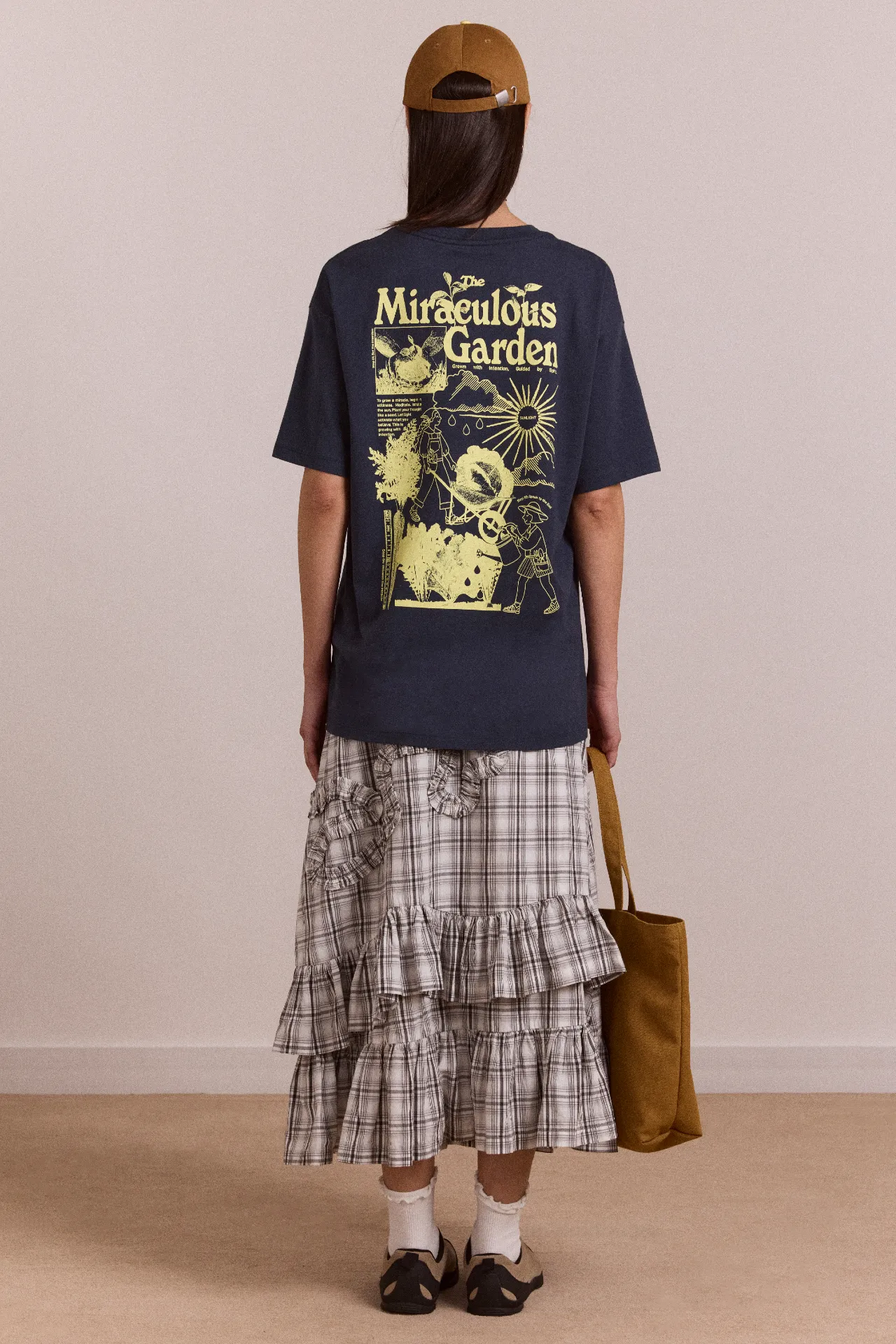 miraculous garden - navy t-shirt sold by Damson Madder product image thumbnail 4