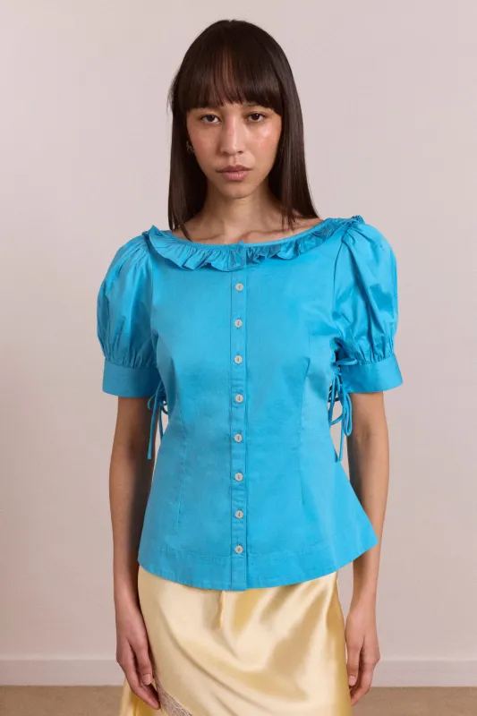 anke blouse - river blue sold by Damson Madder
