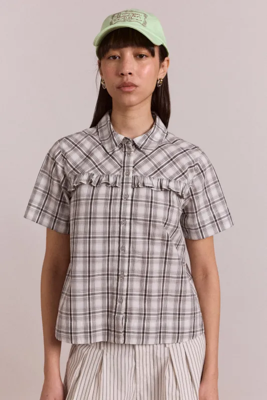 kirby shirt - greyscale check made by Damson Madder