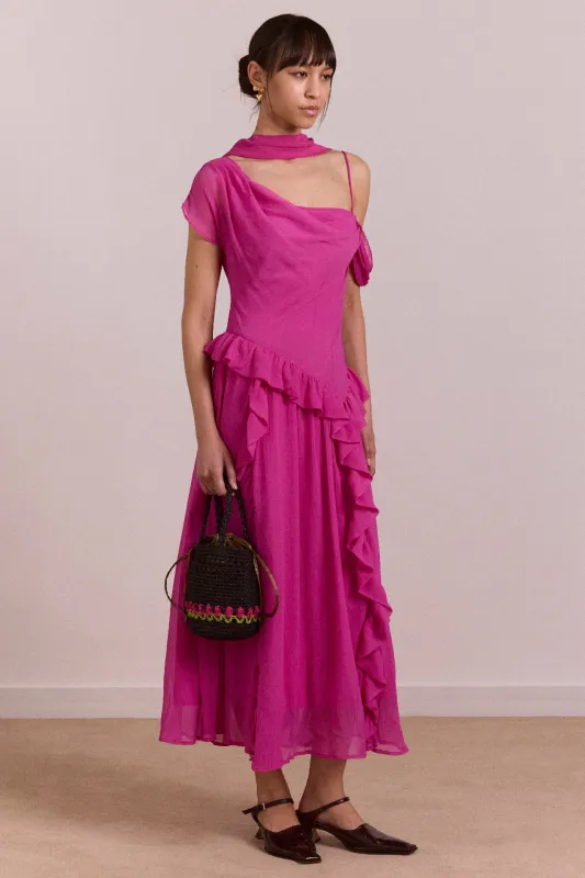 Moxie Midi Dress - Pink made by Damson Madder