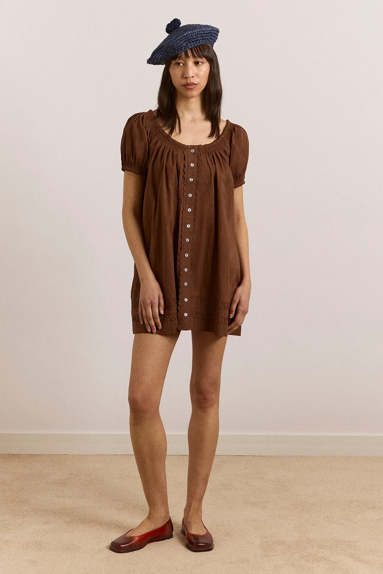 jayne mini dress - choc sold by Damson Madder product image thumbnail 4
