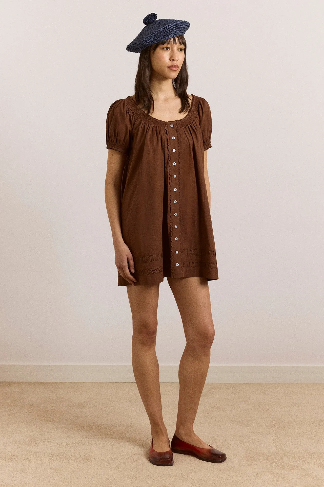 jayne mini dress - choc sold by Damson Madder product image thumbnail 3