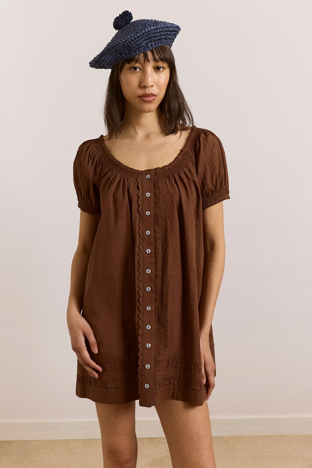 jayne mini dress - choc sold by Damson Madder product image thumbnail 2