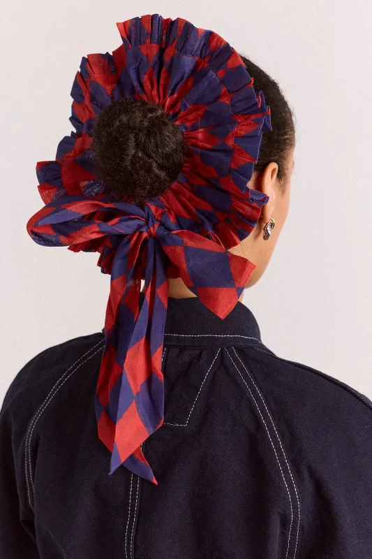 tie detail scrunchie - harlequin made by Damson Madder