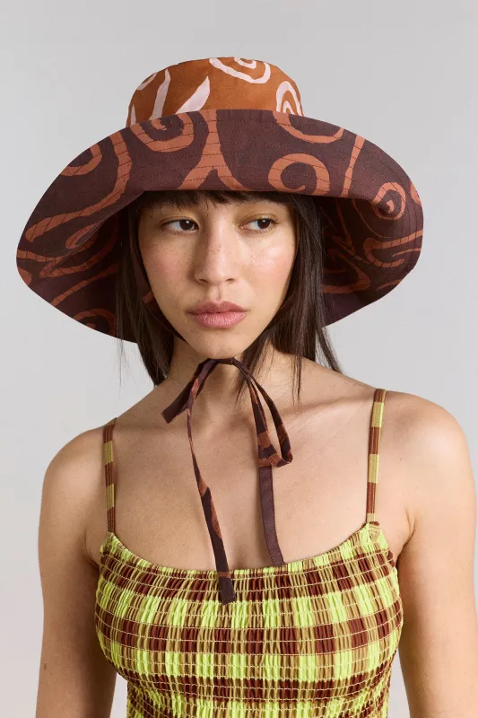 reversible sunhat - mixed swirl made by Damson Madder