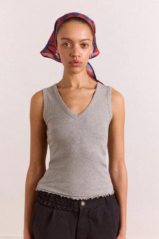 zora tank - grey marl made by Damson Madder