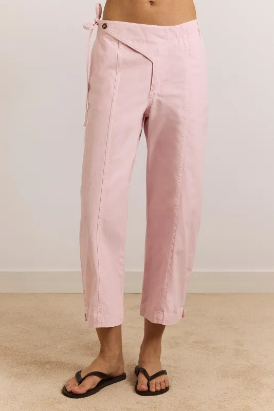 yves capri trouser - pink made by Damson Madder