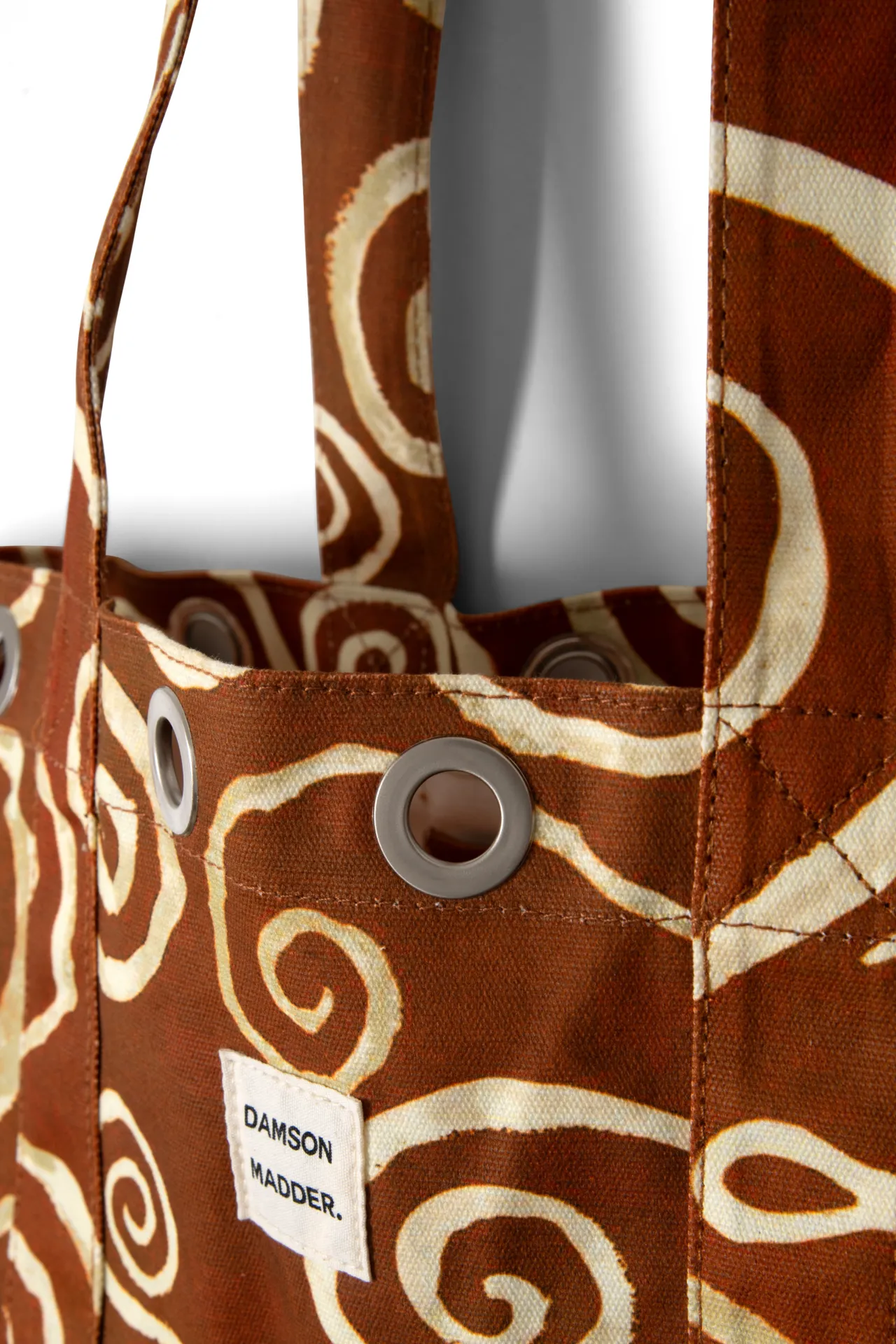 Large Canvas Eyelet Tote Bag - Swirl Print sold by Damson Madder product image thumbnail 5