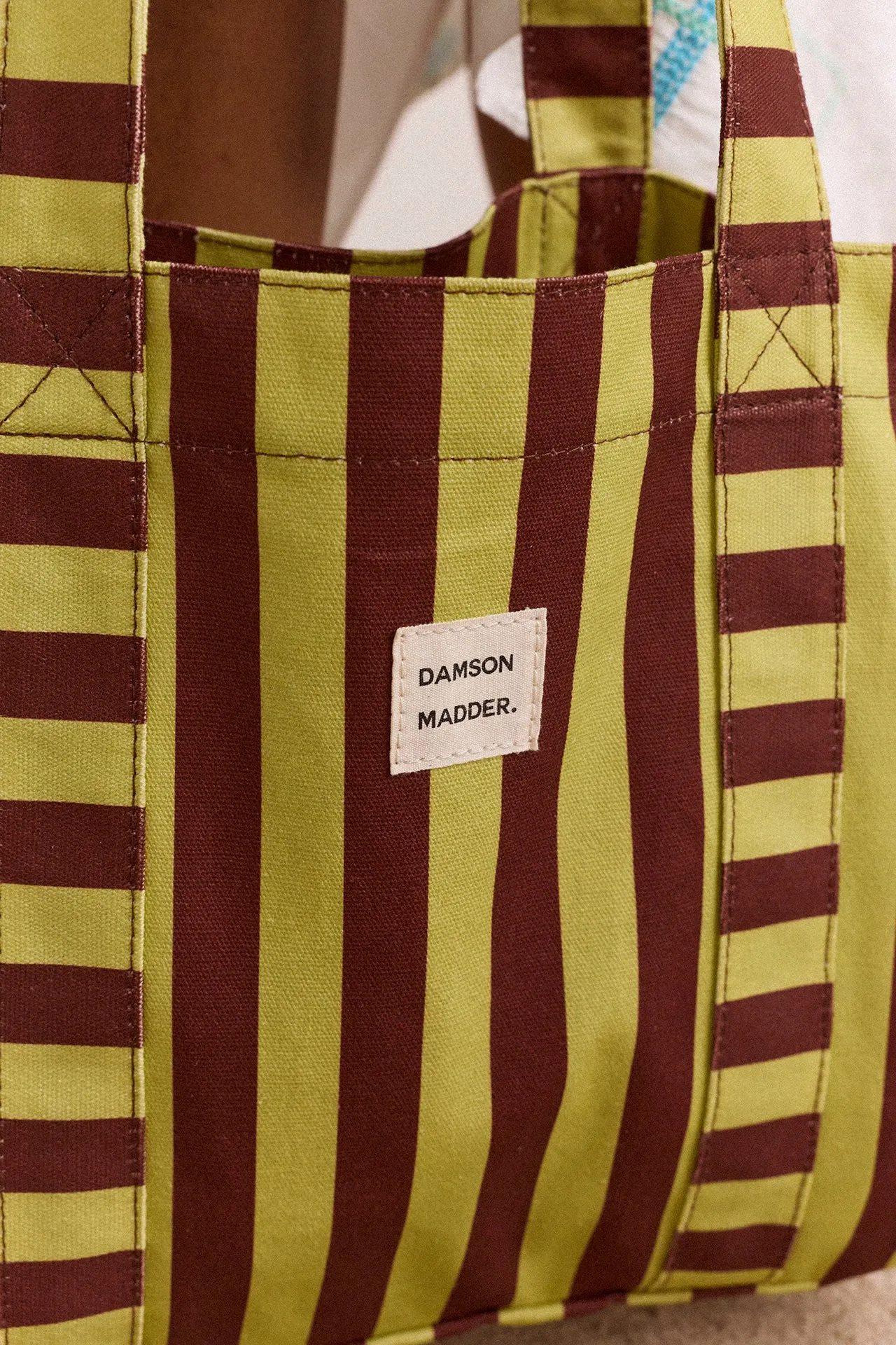 Large Canvas Tote Bag - Green Stripe sold by Damson Madder product image thumbnail 4