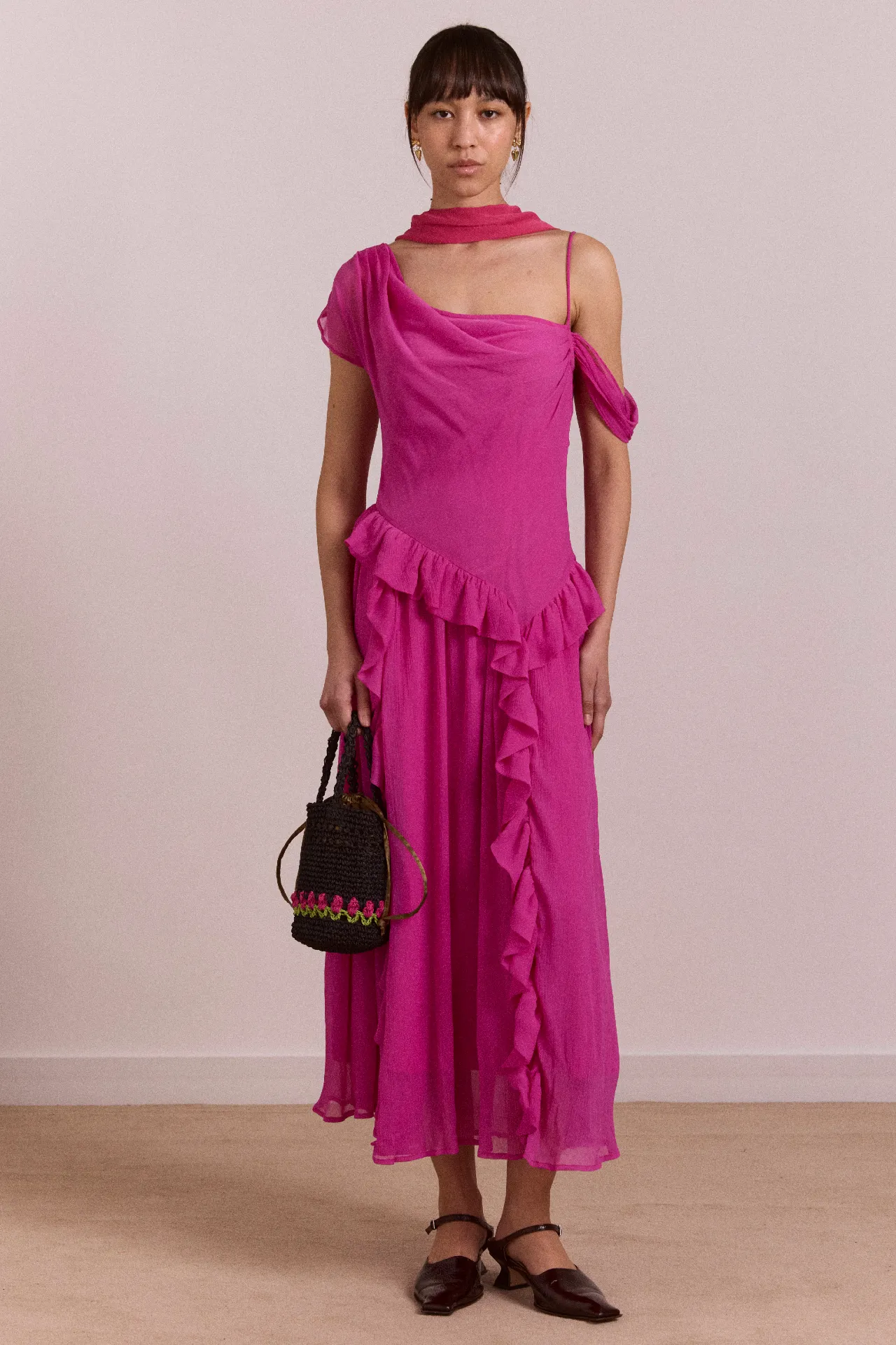 raffia tulip bag sold by Damson Madder product image thumbnail 3
