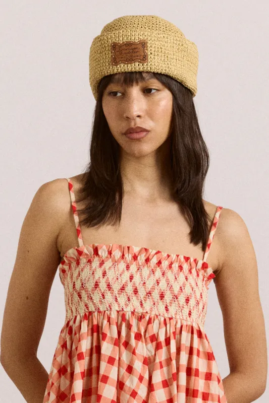 raffia sailor hat - natural made by Damson Madder