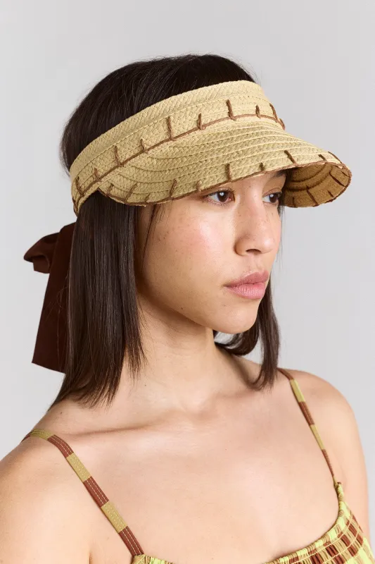 raffia visor - natural made by Damson Madder