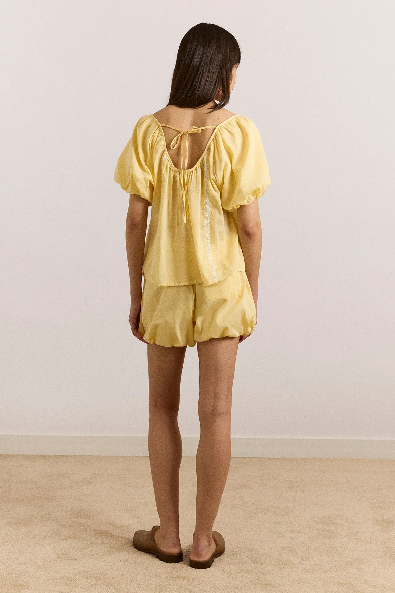 Maura Lace Trim Top - Butter sold by Damson Madder product image thumbnail 4