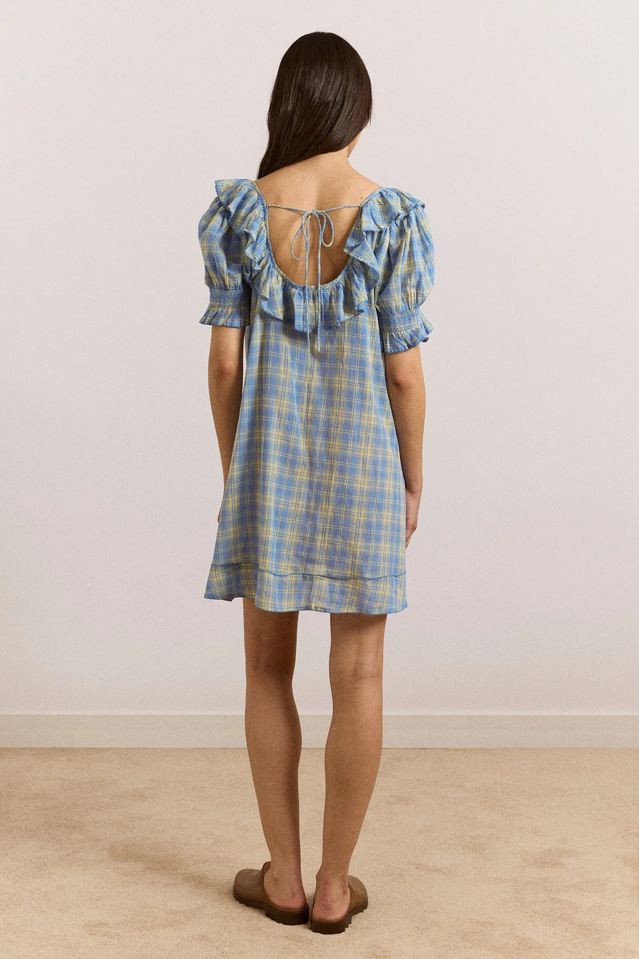 harlow mini night dress - butter blue check sold by Damson Madder product image thumbnail 2