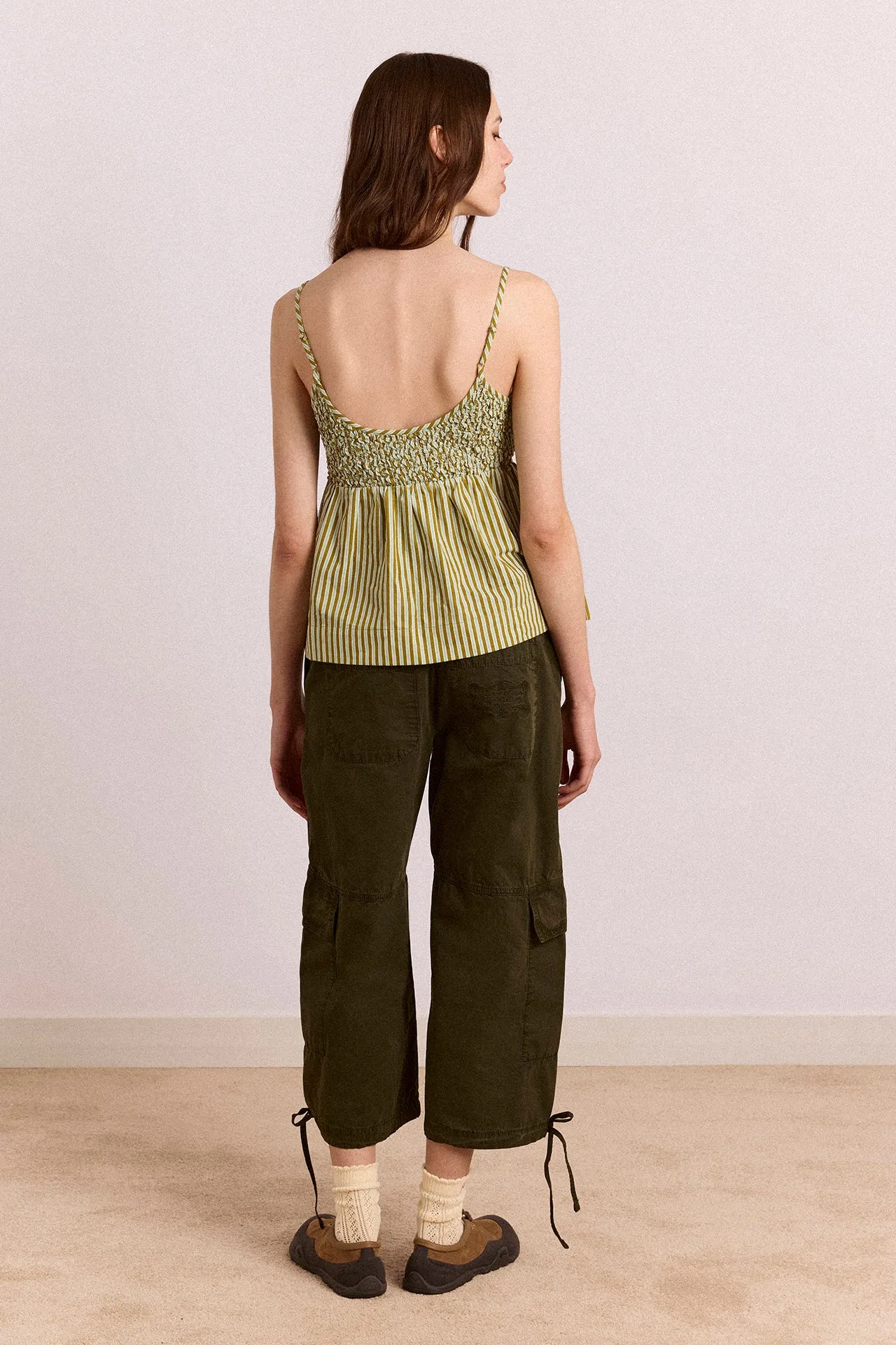 Toshi Utility Capri Trouser - Dark Khaki sold by Damson Madder product image thumbnail 5