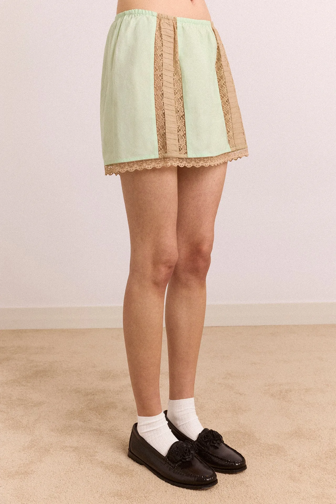 addie lace mini skirt - mint sold by Damson Madder product image thumbnail 4