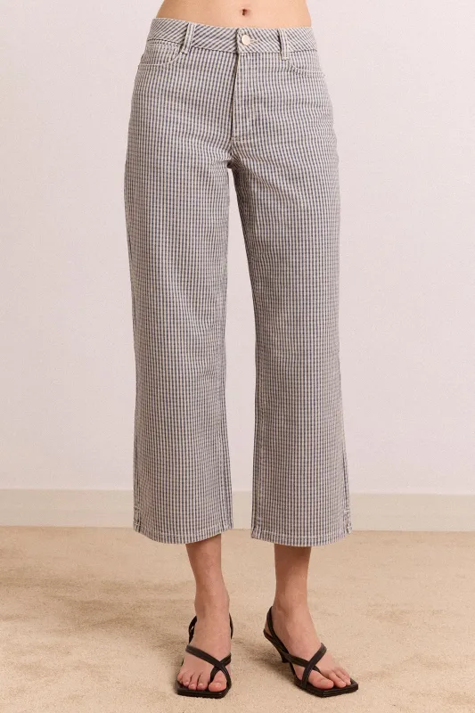 Anya Capri Jeans - Micro Check made by Damson Madder