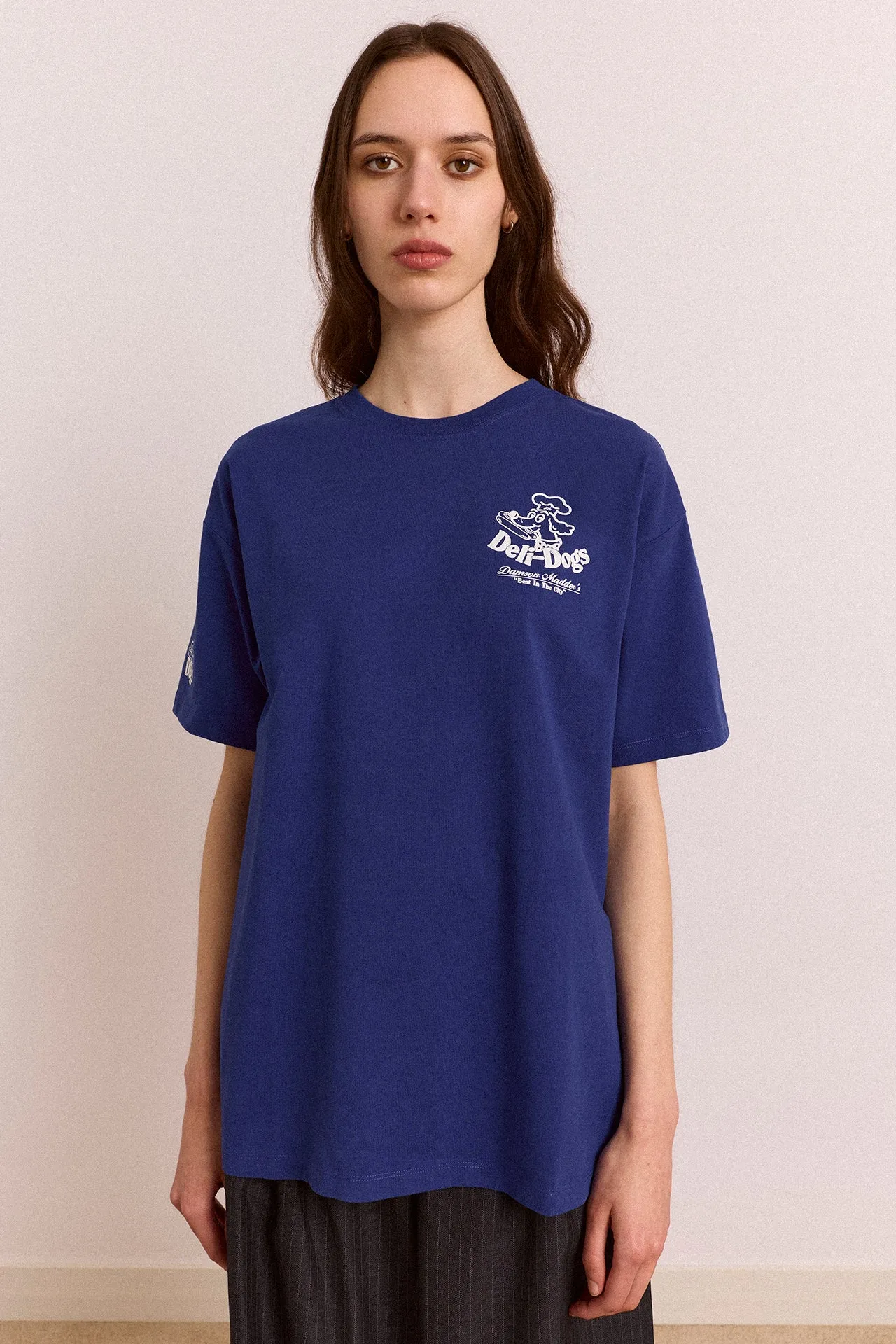 Deli Dog Ss Graphic Tee - Navy sold by Damson Madder product image thumbnail 3