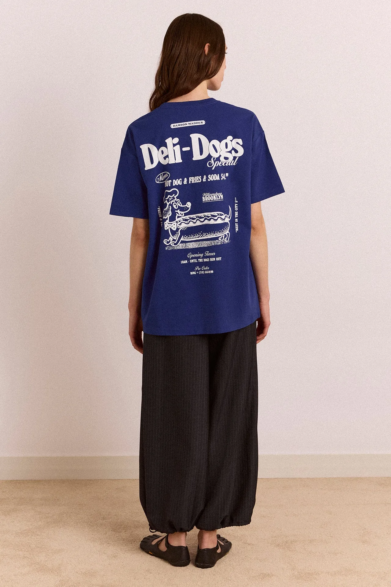 Deli Dog Ss Graphic Tee - Navy sold by Damson Madder product image thumbnail 5