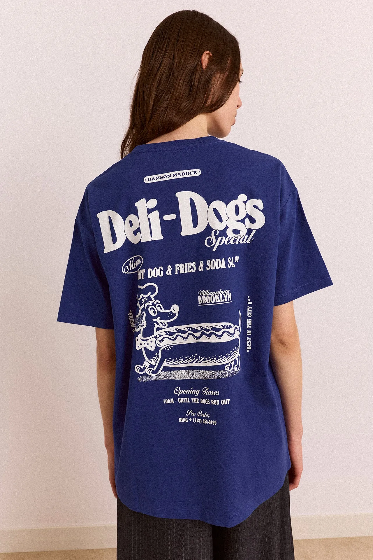 Deli Dog Ss Graphic Tee - Navy sold by Damson Madder product image thumbnail 2