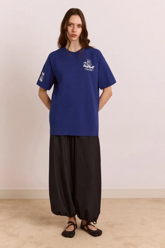 Deli Dog Ss Graphic Tee - Navy made by Damson Madder