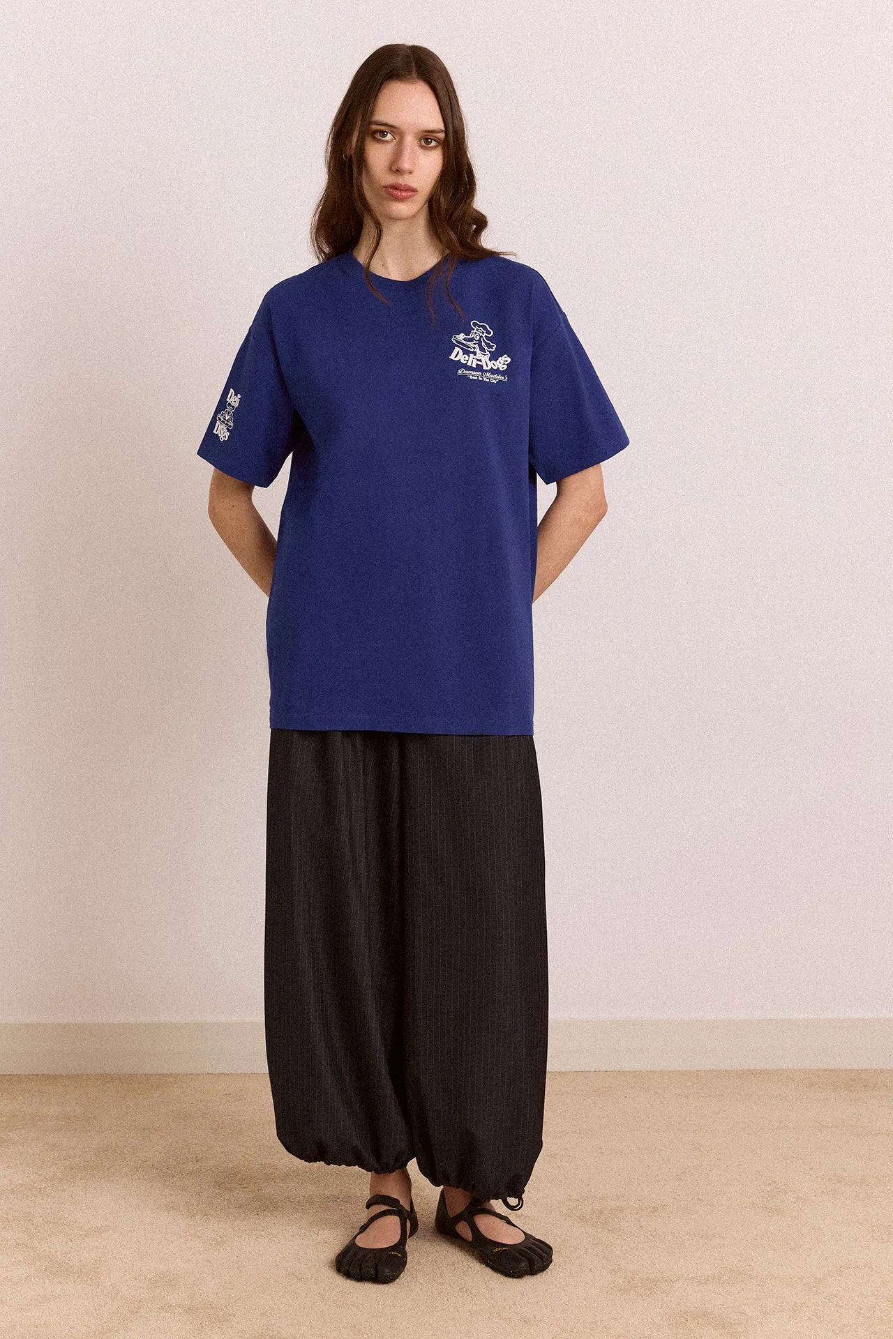 Deli Dog Ss Graphic Tee - Navy sold by Damson Madder