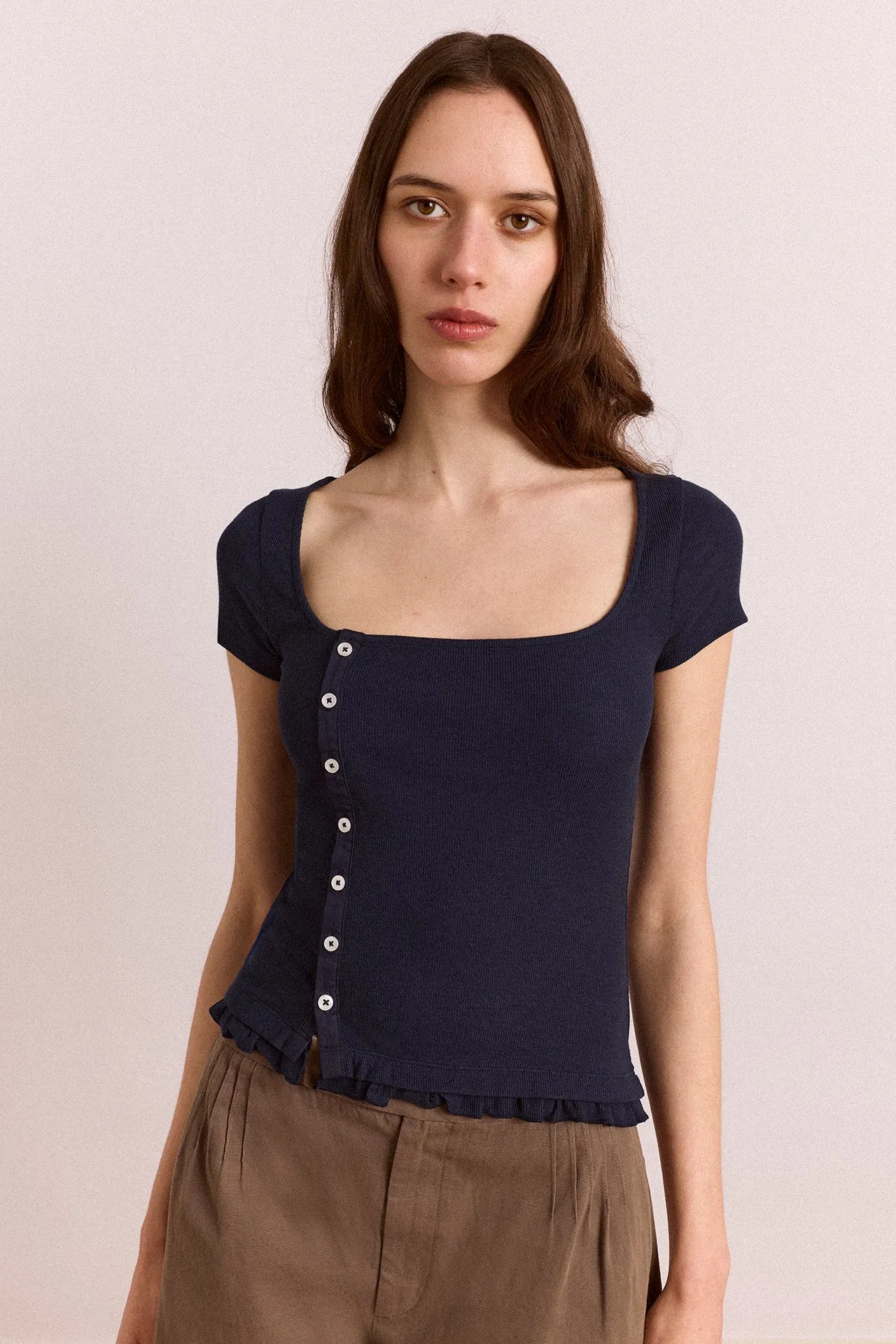 Posie Short Sleeve Top - Navy sold by Damson Madder product image thumbnail 2