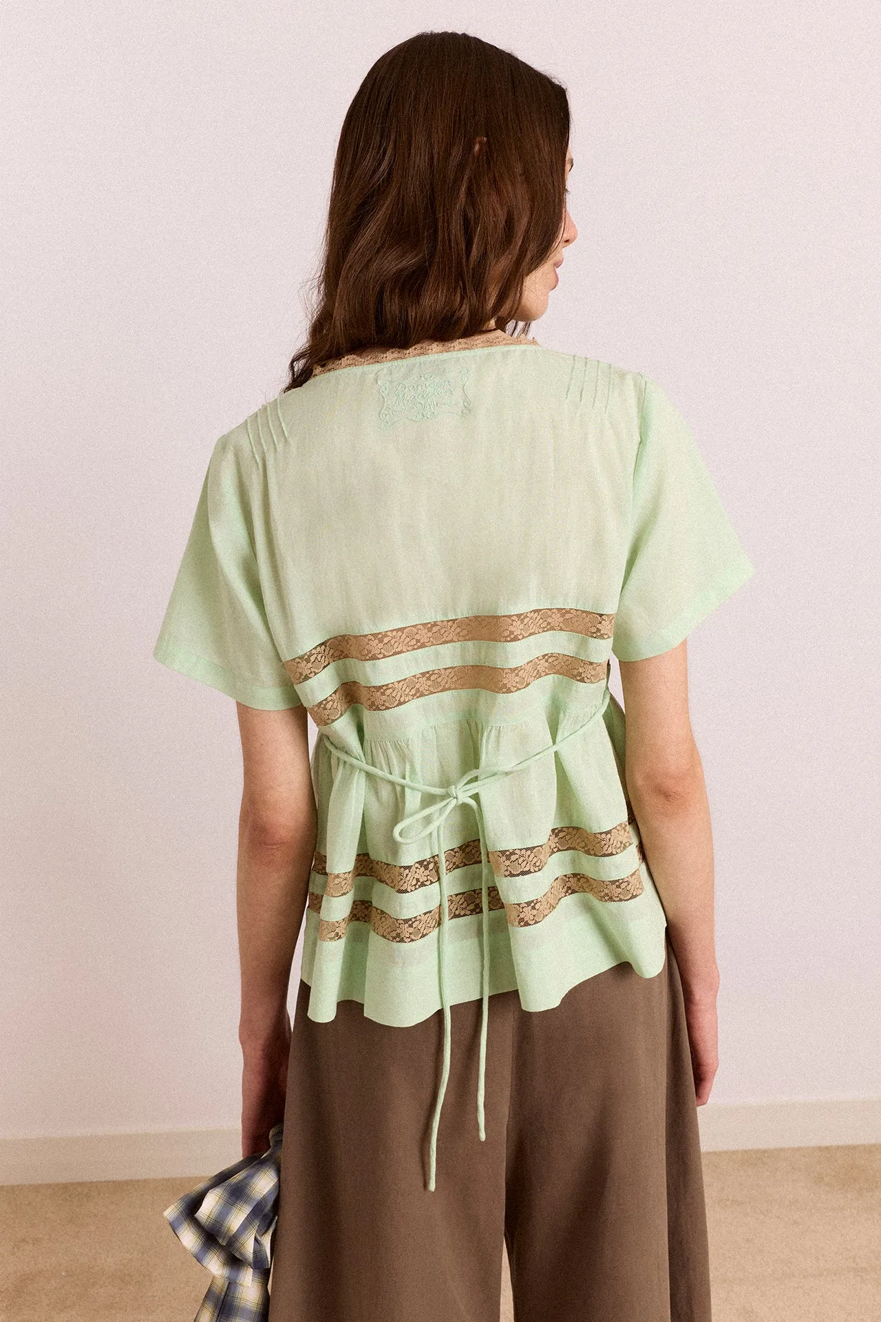 Tilda Lace Blouse - Mint sold by Damson Madder product image thumbnail 4