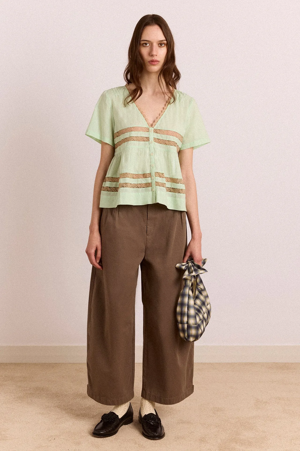 Tilda Lace Blouse - Mint sold by Damson Madder