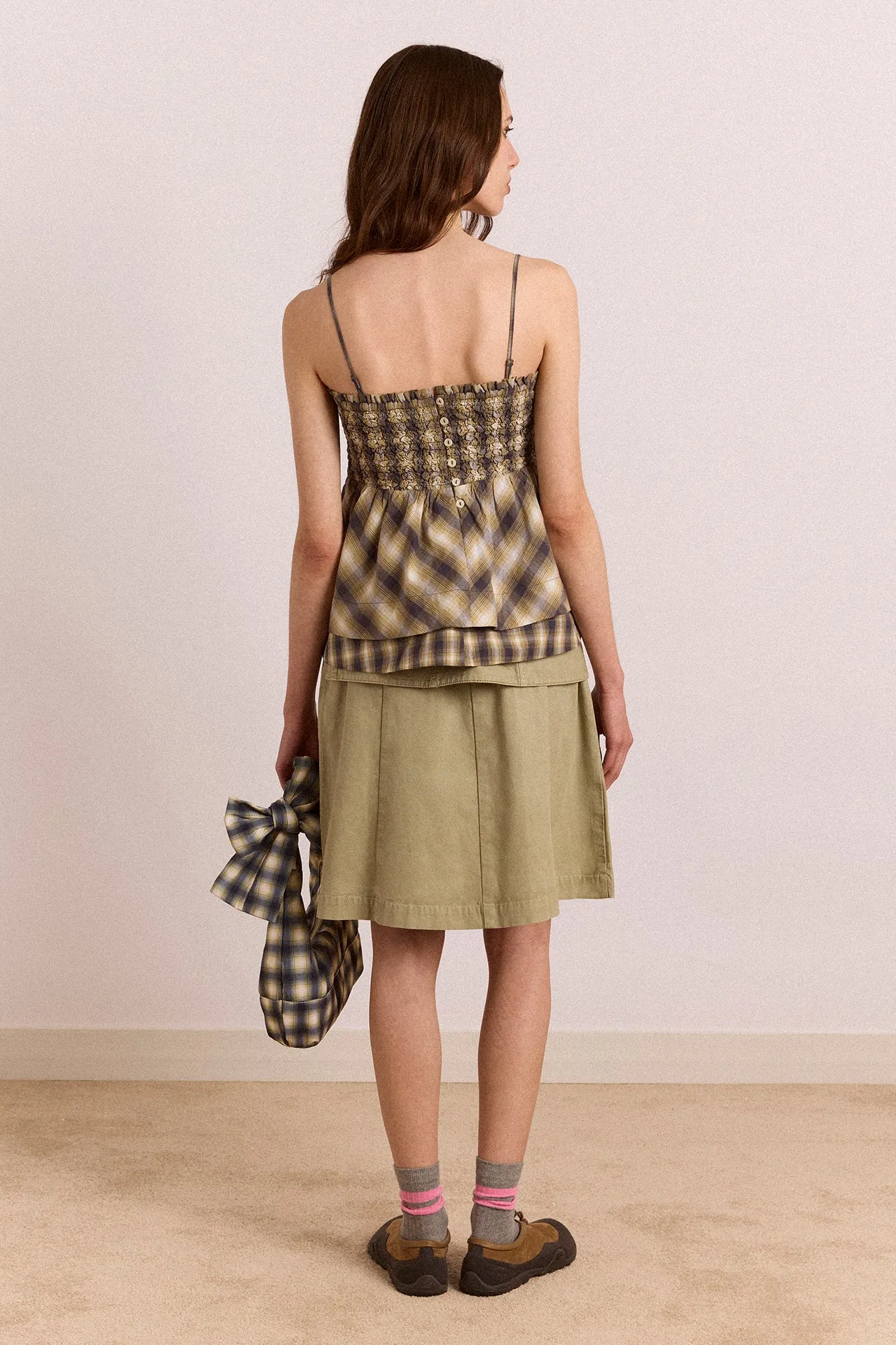 Azalea Cami - Cardamon Mix Check sold by Damson Madder product image thumbnail 4