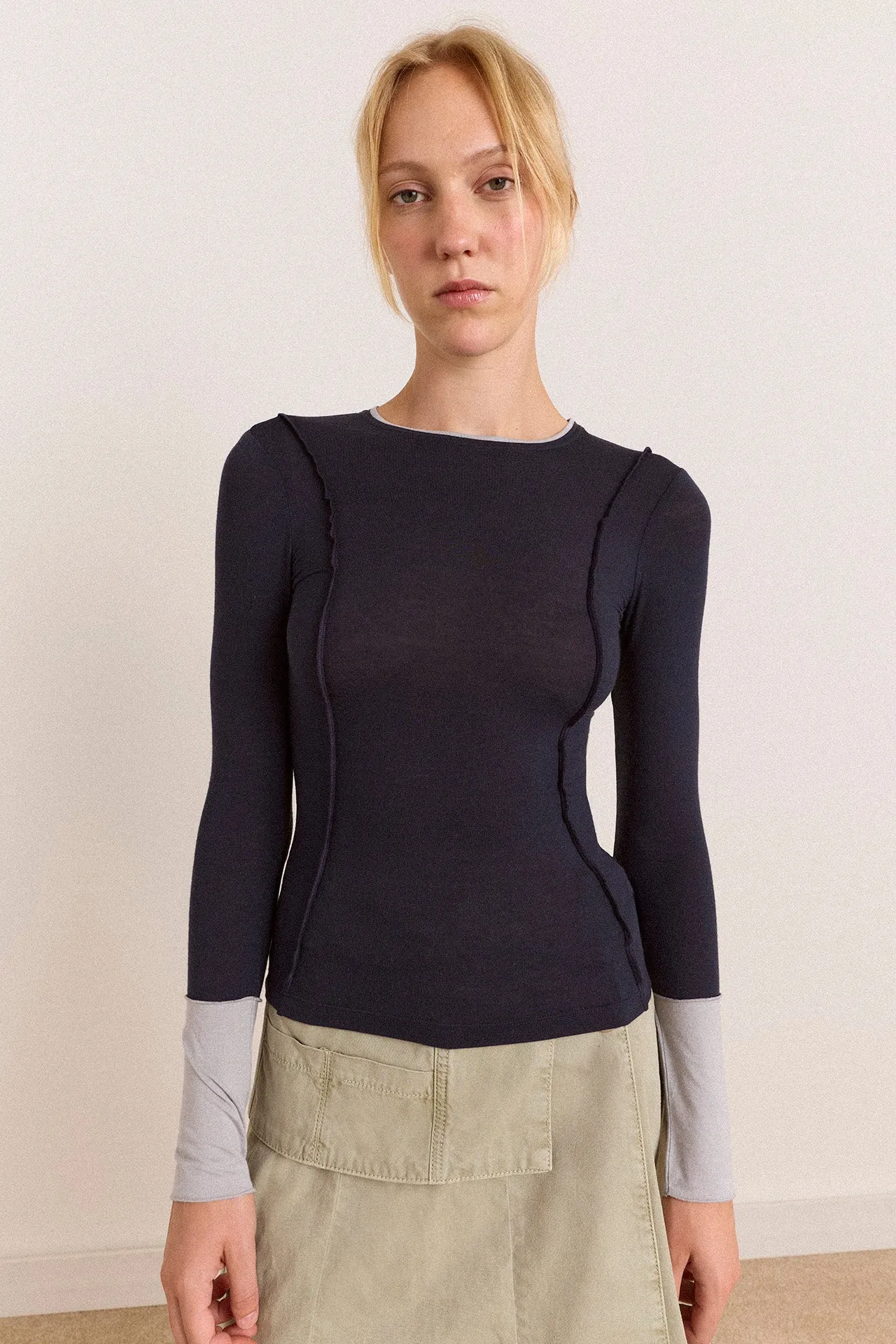 Maven Sheer Top - Navy sold by Damson Madder product image thumbnail 2