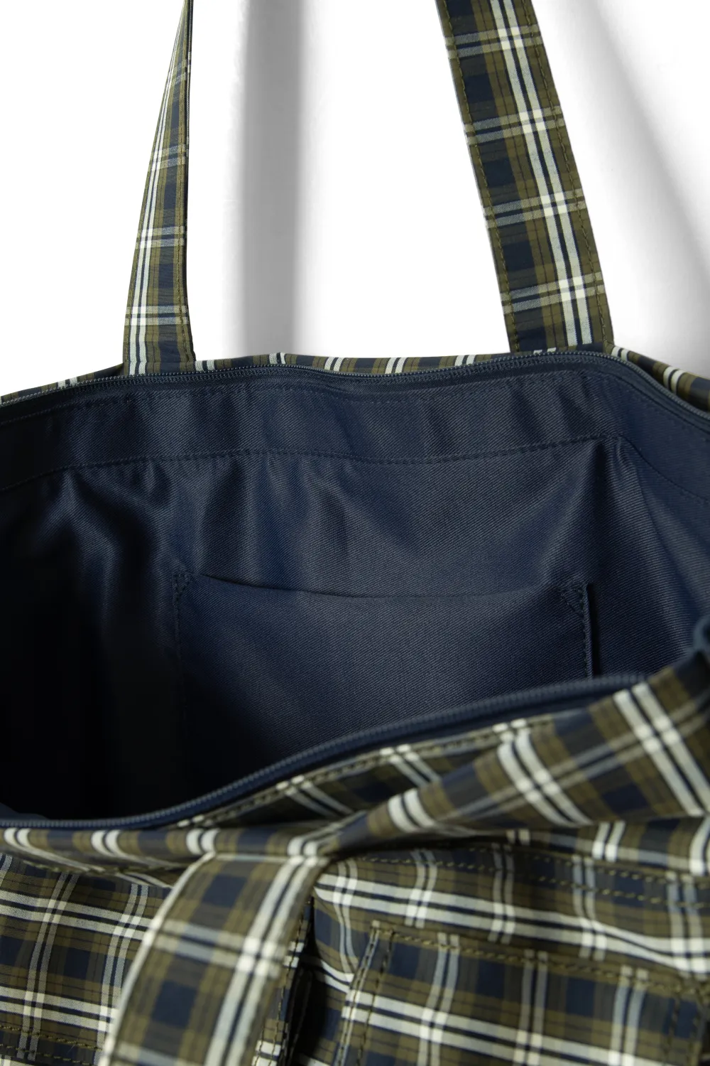 Eliza Bag - Navy Green Check sold by Damson Madder product image thumbnail 5
