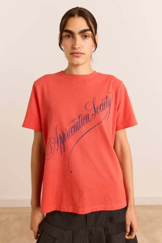 Appreciation Society Relaxed Dad Tee - Red made by Damson Madder
