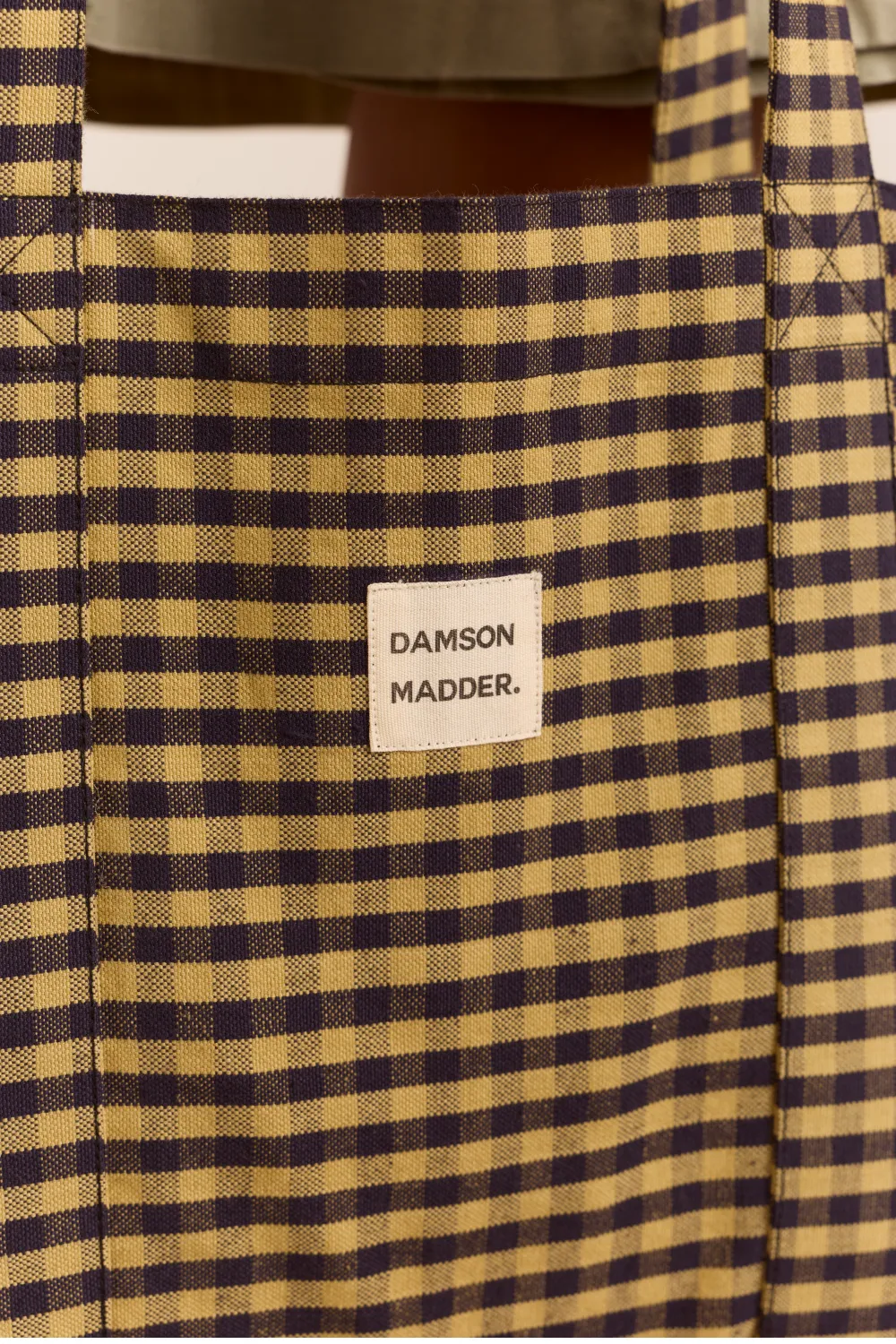 Tote Bag - Tan/Navy Gingham sold by Damson Madder product image thumbnail 4