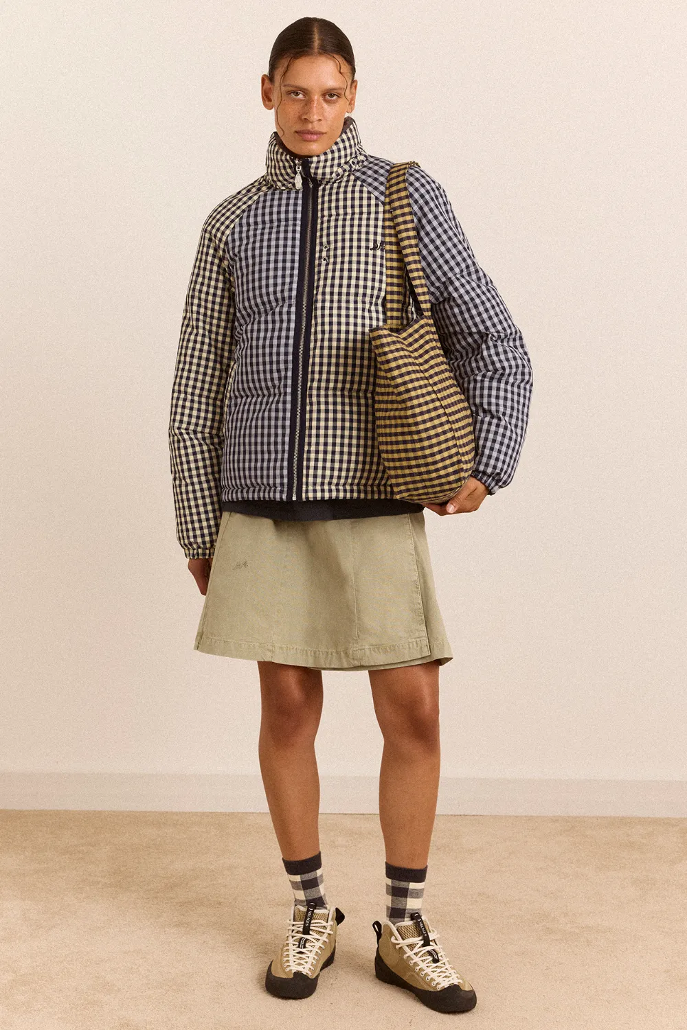 Tote Bag - Tan/Navy Gingham sold by Damson Madder product image thumbnail 3