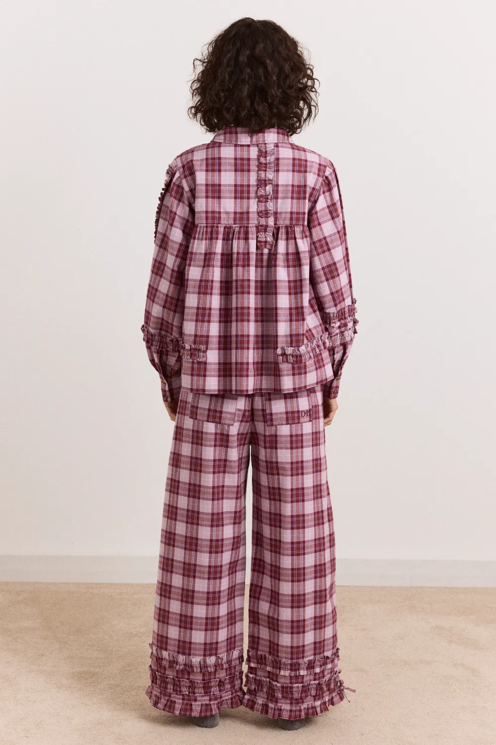 Elio Pyjama Set - Berry Lilac Check sold by Damson Madder product image thumbnail 3