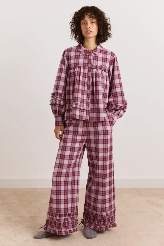 Elio Pyjama Set - Berry Lilac Check made by Damson Madder