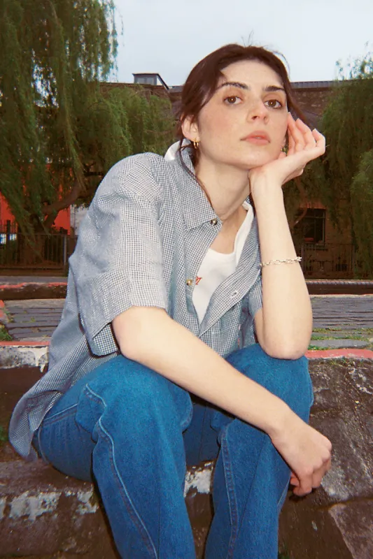 mini check shirt sold by Damson Madder