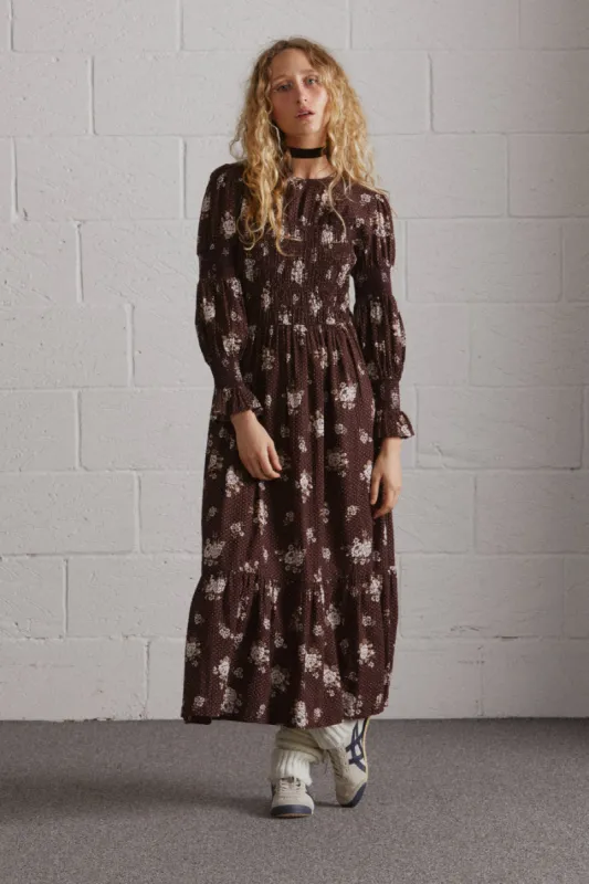 ruby shirred midi dress - floral sold by Damson Madder
