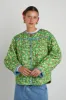macy quilted jacket - green floral sold by Damson Madder