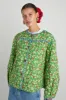 macy quilted jacket - green floral sold by Damson Madder