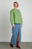 macy quilted jacket - green floral sold by Damson Madder