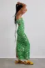 mae fruit label jacquard midi dress sold by Damson Madder
