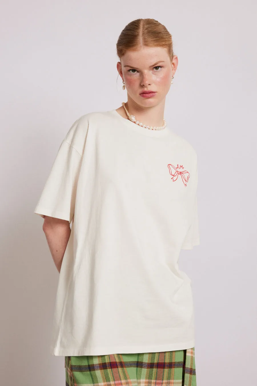 bow logo short sleeve tee sold by Damson Madder product image thumbnail 3
