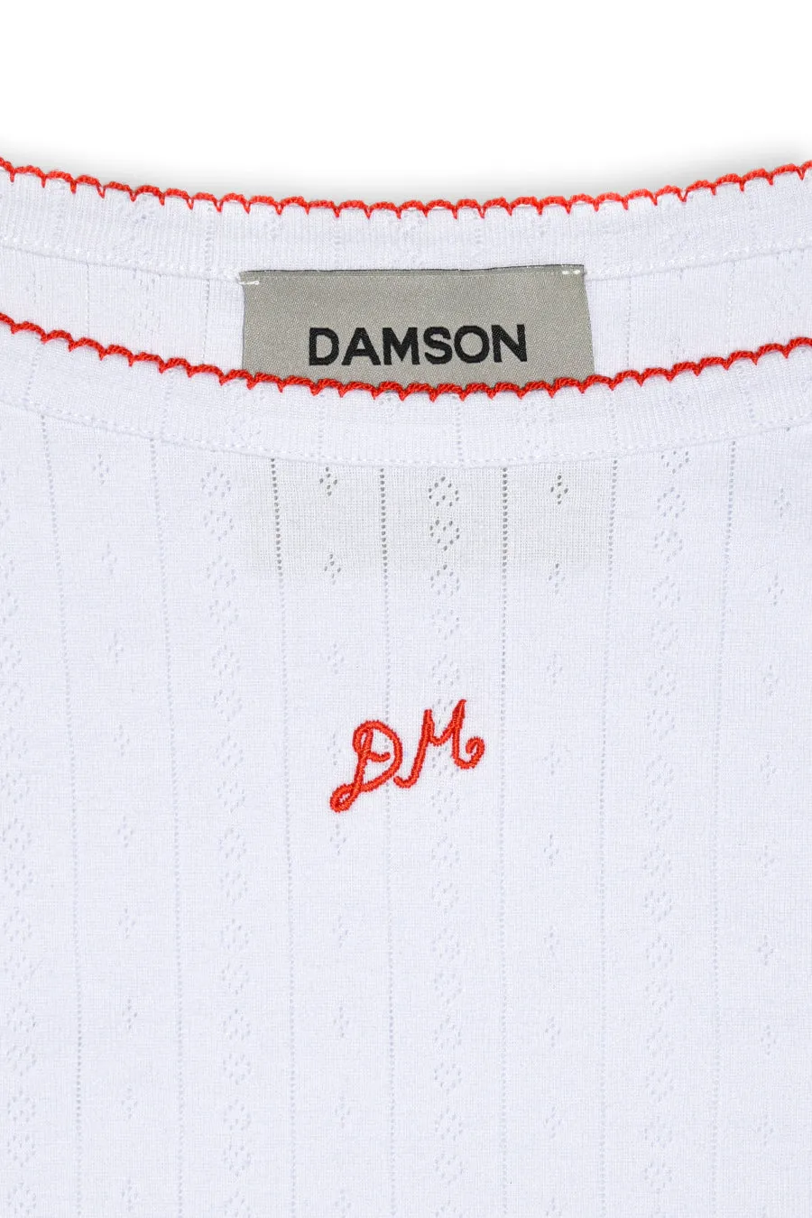 dm cami top - white pointelle sold by Damson Madder product image thumbnail 4