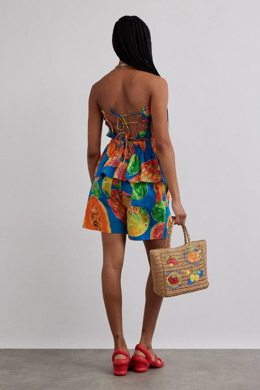 pull on shorts - papaya print sold by Damson Madder product image thumbnail 4