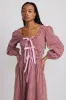 dakota bow midi dress - red gingham sold by Damson Madder